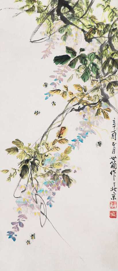 张世简 花蝶图 立轴